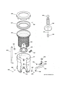 03 - Tub, Basket & Agitator parts for Ge Washer WLXR1020TAWB from AppliancePartsPros.com