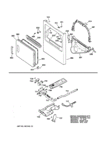 03 - Front Panel, Door, Gas Valve & Burner Assembly parts for Ge Dryer NJLR473GT0WW from AppliancePartsPros.com