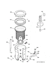 03 - Tub, Basket & Agitator parts for Ge Washer VBSR1070T5WW from AppliancePartsPros.com