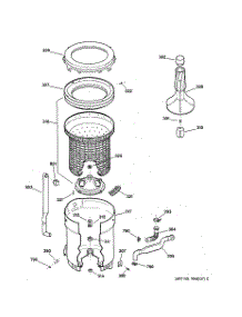 03 - Tub, Basket & Agitator parts for Ge Washer VBXR2070T6AB from AppliancePartsPros.com
