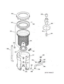 03 - Tub, Basket & Agitator parts for Ge Washer VISR309JT6AA from AppliancePartsPros.com