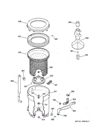 03 - Tub, Basket & Agitator parts for Ge Washer YISR309JT5AA from AppliancePartsPros.com