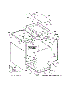 02 - Cabinet, Cover & Front Panel parts for Ge Washer YBXR2070T6WW from AppliancePartsPros.com