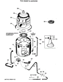 04 - Tub, Basket & Agitator parts for Ge Washer WWA5669MBL from AppliancePartsPros.com