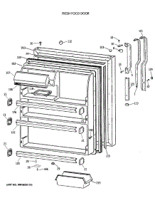 02 - Fresh Food Door parts for Ge Refrigerator TBX21DAXBRWW from AppliancePartsPros.com