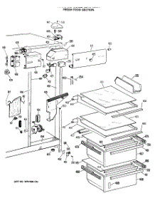 03 - Fresh Food Section parts for Ge Refrigerator CSE24DRAWH from AppliancePartsPros.com