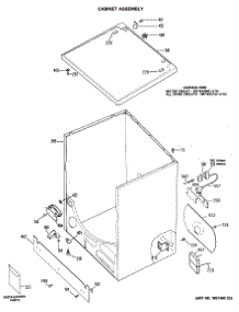 02 - Cabinet Assembly parts for Ge Dryer DLL2650RALWW from AppliancePartsPros.com