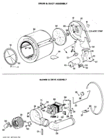 03 - Drum & Duct Assembly parts for Ge Dryer DLL2650RALWW from AppliancePartsPros.com