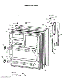 02 - Fresh Food Door parts for Ge Refrigerator CTX18LASGRWH from AppliancePartsPros.com