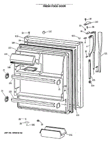 02 - Fresh Food Door parts for Ge Refrigerator CTE18GATMRWH from AppliancePartsPros.com