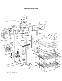03 - Fresh Food Section parts for Ge Refrigerator MSG24GRSBWH from AppliancePartsPros.com