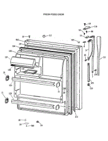 02 - Fresh Food Door parts for Ge Refrigerator MTX18BASJRAD from AppliancePartsPros.com