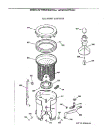 03 - Tub, Basket & Agitator parts for Ge Washer WBSR1060T2AA from AppliancePartsPros.com