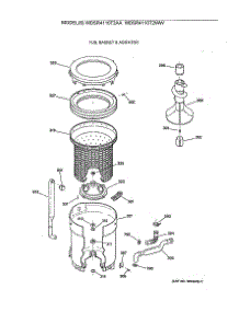 03 - Tub, Basket & Agitator parts for Ge Washer WDSR4110T2AA from AppliancePartsPros.com