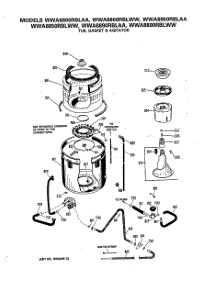 04 - Tub, Gasket & Agitator parts for Ge Washer WWA8800RBLAA from AppliancePartsPros.com
