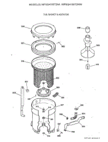 03 - Tub, Basket & Agitator parts for Ge Washer WPSQ4160T2AA from AppliancePartsPros.com