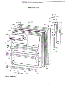 02 - Fresh Food Door parts for Ge Refrigerator CTG21GAXERWW from AppliancePartsPros.com