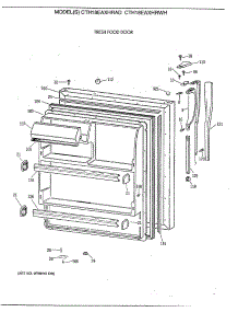 02 - Fresh Food Door parts for Ge Refrigerator CTH18EAXHRAD from AppliancePartsPros.com