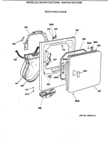 02 - Front Panel & Door parts for Ge Dryer NWXR473GT0WB from AppliancePartsPros.com