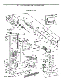 02 - Freezer Section parts for Ge Refrigerator CSX25GRYAAA from AppliancePartsPros.com