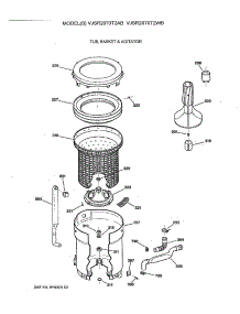 03 - Tub, Basket & Agitator parts for Ge Washer VJSR2070T2AB from AppliancePartsPros.com