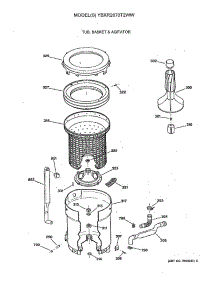 03 - Tub, Basket & Agitator parts for Ge Washer YBXR2070T2WW from AppliancePartsPros.com