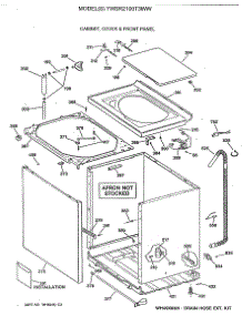 02 - Cabinet, Cover & Front Panel parts for Ge Washer YWSR2100T3WW from AppliancePartsPros.com