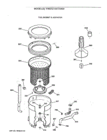 03 - Tub, Basket & Agitator parts for Ge Washer YWSR2100T3WW from AppliancePartsPros.com