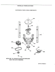 04 - Suspension, Pump & Drive Components parts for Ge Washer YWSR2100T3WW from AppliancePartsPros.com