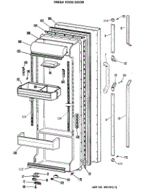02 - Fresh Food Door parts for Ge Refrigerator TFHW24RRAWH from AppliancePartsPros.com