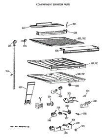05 - Compartment Separtor Parts parts for Ge Refrigerator CTX18BASJRAD from AppliancePartsPros.com