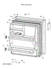 02 - Fresh Food Door parts for Ge Refrigerator CTX18LAXCRWH from AppliancePartsPros.com