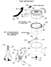 04 - Tubs, Water Inlet parts for Ge Washer WWP1180CAW from AppliancePartsPros.com