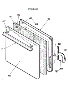 02 - Oven Door parts for Ge Range JGAS02EK1 from AppliancePartsPros.com