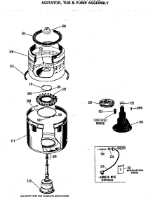 04 - Agitator, Tub & Pump Assembly parts for Ge Washer WWC8000RAL from AppliancePartsPros.com
