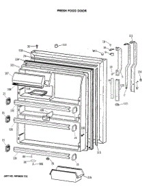 02 - Fresh Food Door parts for Ge Refrigerator TBE21JASNRWH from AppliancePartsPros.com