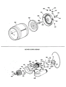 04 - Blower & Drive Assembly parts for Ge Dryer DDC5000SDLAD from AppliancePartsPros.com