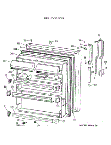 02 - Fresh Food Door parts for Ge Refrigerator TBX19MAXBRAA from AppliancePartsPros.com