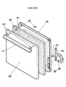 02 - Oven Door parts for Ge Range RGA512EK1 from AppliancePartsPros.com