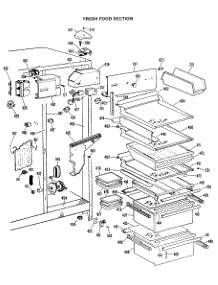 04 - Fresh Food Section parts for Ge Refrigerator CSX27CKE from AppliancePartsPros.com