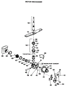 03 - Motor Mechanism parts for Ge Dishwasher HDA1030M01 from AppliancePartsPros.com