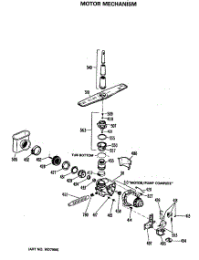 03 - Motor Mechanism parts for Ge Dishwasher HDA1030M20 from AppliancePartsPros.com