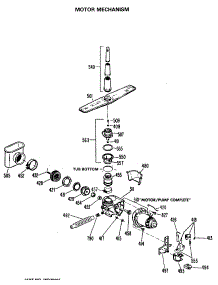 03 - Motor Mechanism parts for Ge Dishwasher HDA1030M25WA from AppliancePartsPros.com