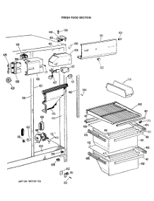 03 - Fresh Food Section parts for Ge Refrigerator CSE20ERAWH from AppliancePartsPros.com