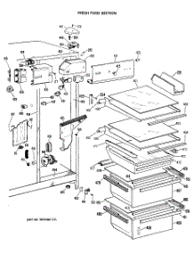 04 - Fresh Food Section parts for Ge Refrigerator CSE27DRAWH from AppliancePartsPros.com