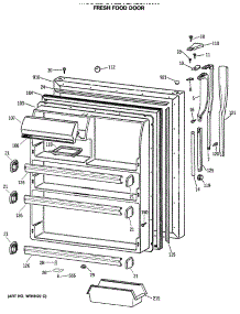 02 - Fresh Food Door parts for Ge Refrigerator CTE24GASJRWH from AppliancePartsPros.com