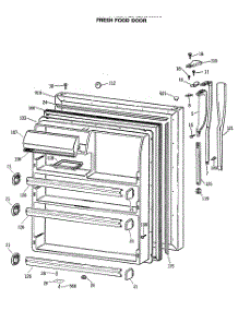 02 - Fresh Food Door parts for Ge Refrigerator CTE24GASKRWH from AppliancePartsPros.com