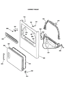 02 - Cabinet Front parts for Ge Dryer DLB3600SBLWW from AppliancePartsPros.com