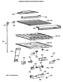 05 - Compartment Separator Parts parts for Ge Refrigerator CTH18EATERAD from AppliancePartsPros.com