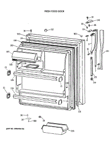 02 - Fresh Food Door parts for Ge Refrigerator CTE18GASTRWH from AppliancePartsPros.com